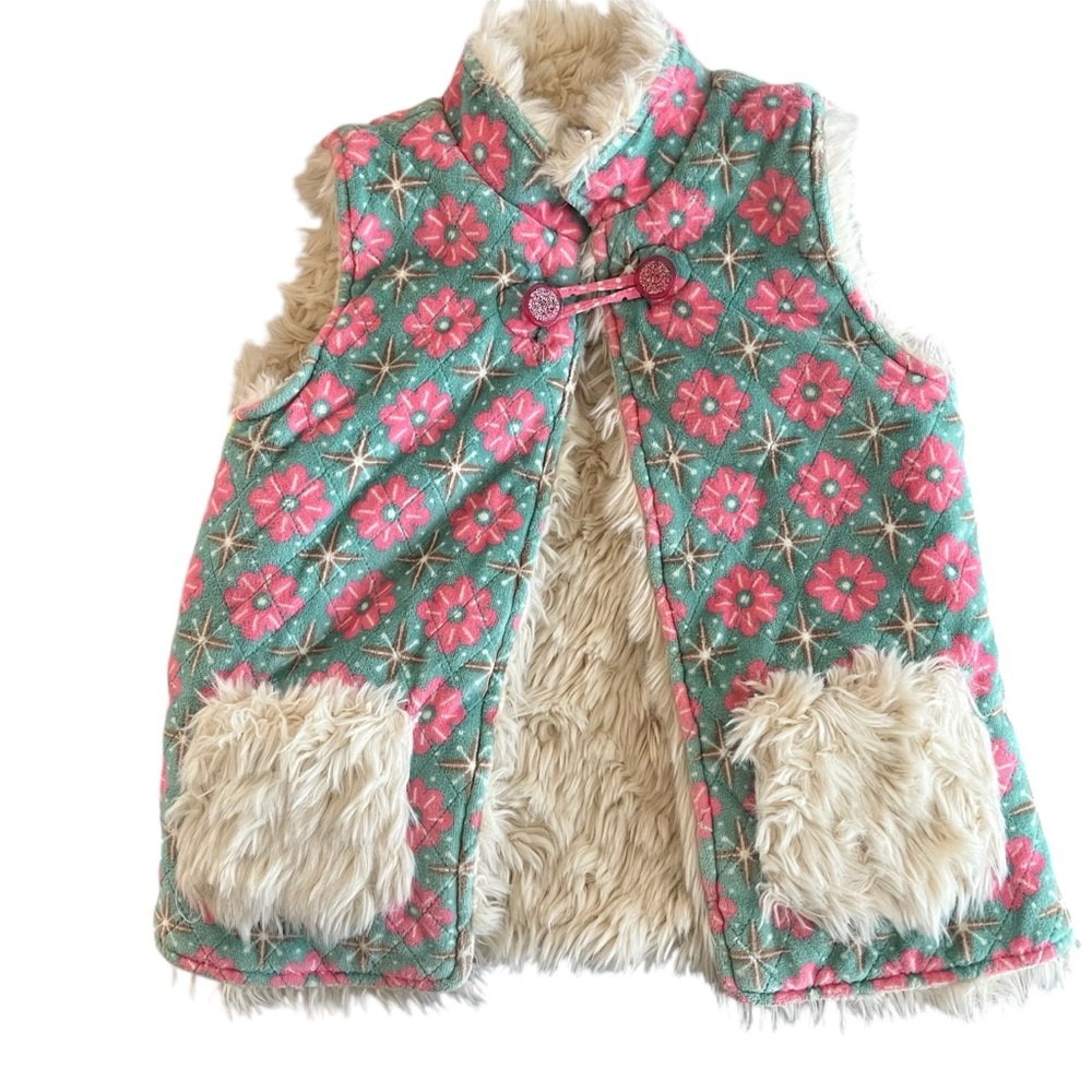 Matilda Jane Teal and Pink Floral Quilted Vest